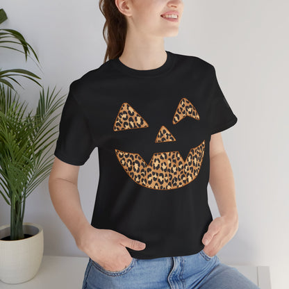 Leopard Print Jac O'Lantern Halloween Tee