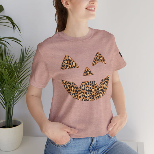 Leopard Print Jac O'Lantern Halloween Tee