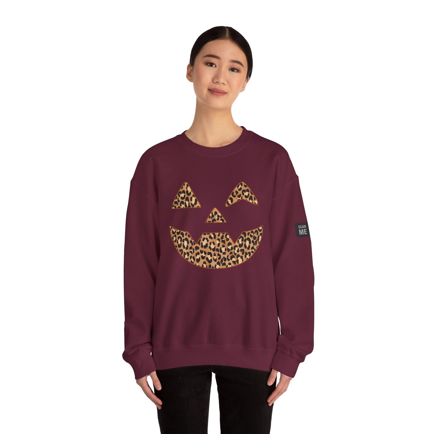 Leopard Print Jack-O'-Lantern Sweatshirt