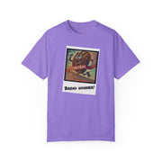 Unisex Bread Winner T-Shirt in purple with fun graphic design, garment-dyed for softness and style.