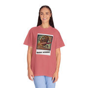 Unisex Bread Winner T-Shirt in red, featuring vibrant design and garment-dyed finish for softness.