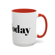 Motivational accent coffee mug with "Do It Today" design, vibrant red interior, perfect for home or office.