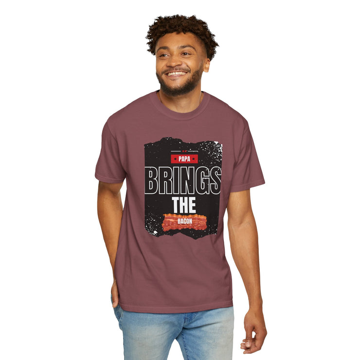 Papa Brings the Bacon unisex garment-dyed T-shirt, perfect Father&