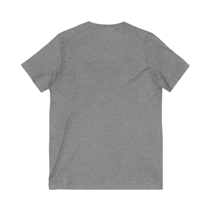 Unisex gray short sleeve V-neck tee, perfect for baking enthusiasts, featuring "It&