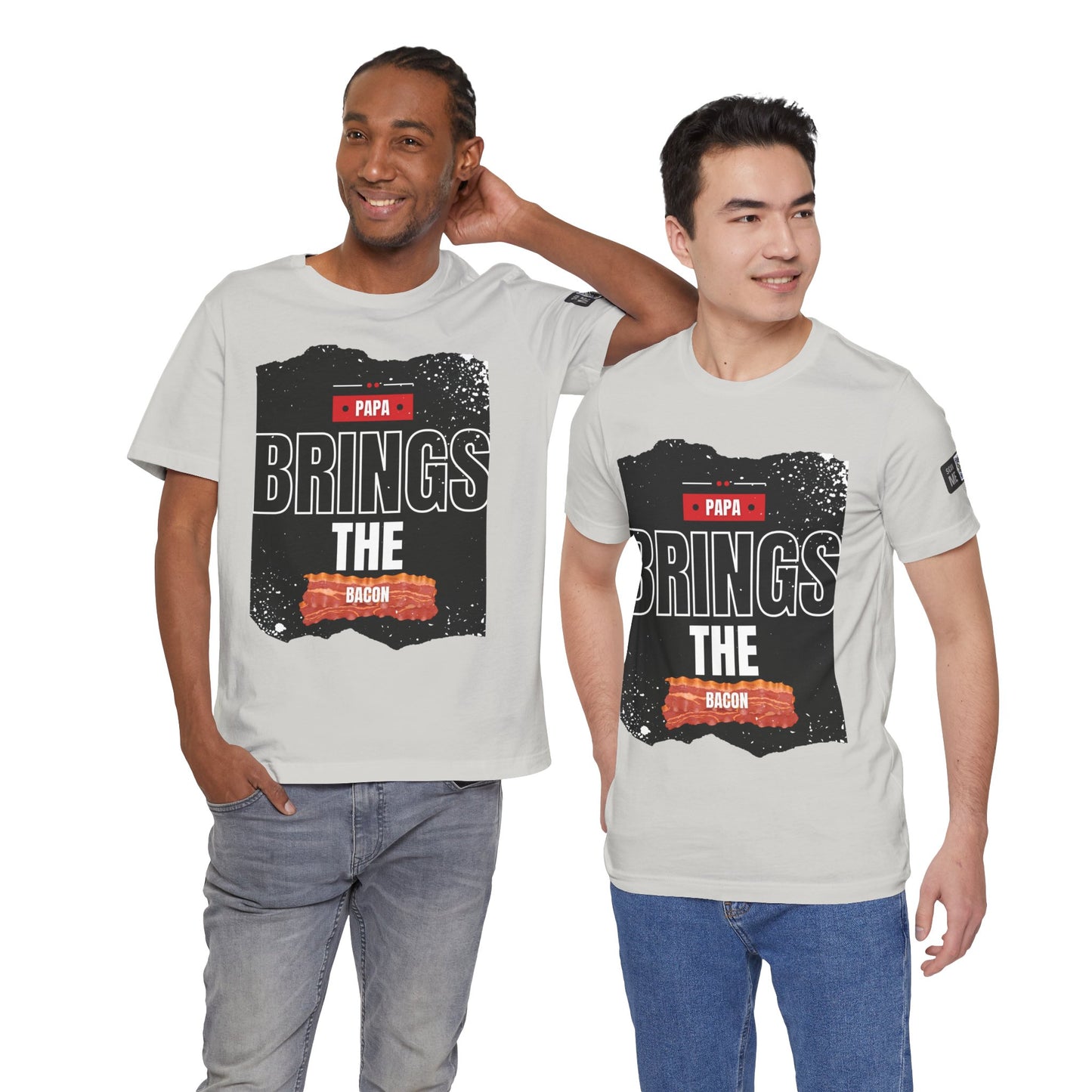 Funny Dad Joke Short Sleeve Tee, Papa Brings the Bacon