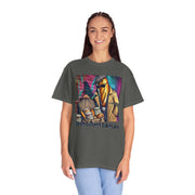 Unisex Sourdough Dealer T-Shirt with vibrant art design, garment-dyed finish.