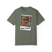 Unisex Bread Winner T-Shirt with graphic print, garment-dyed for softness, made from 100% US cotton.
