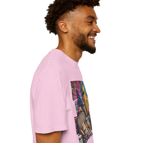 Sourdough Dealer T-Shirt on model, side view showcasing vibrant design, unisex fit, garment-dyed for uniqueness.
