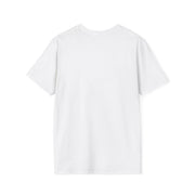 Unisex Softstyle T-Shirt in white, back view, showcasing classic fit and short sleeves.