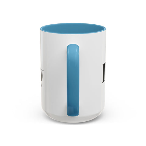 Motivational accent coffee mug with blue handle and interior, featuring "Do It Today" text.