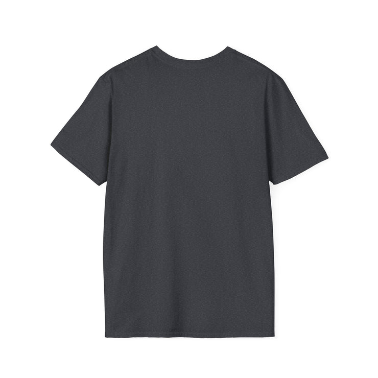 Unisex Softstyle T-Shirt in charcoal gray, back view, classic fit, 100% ring-spun cotton.