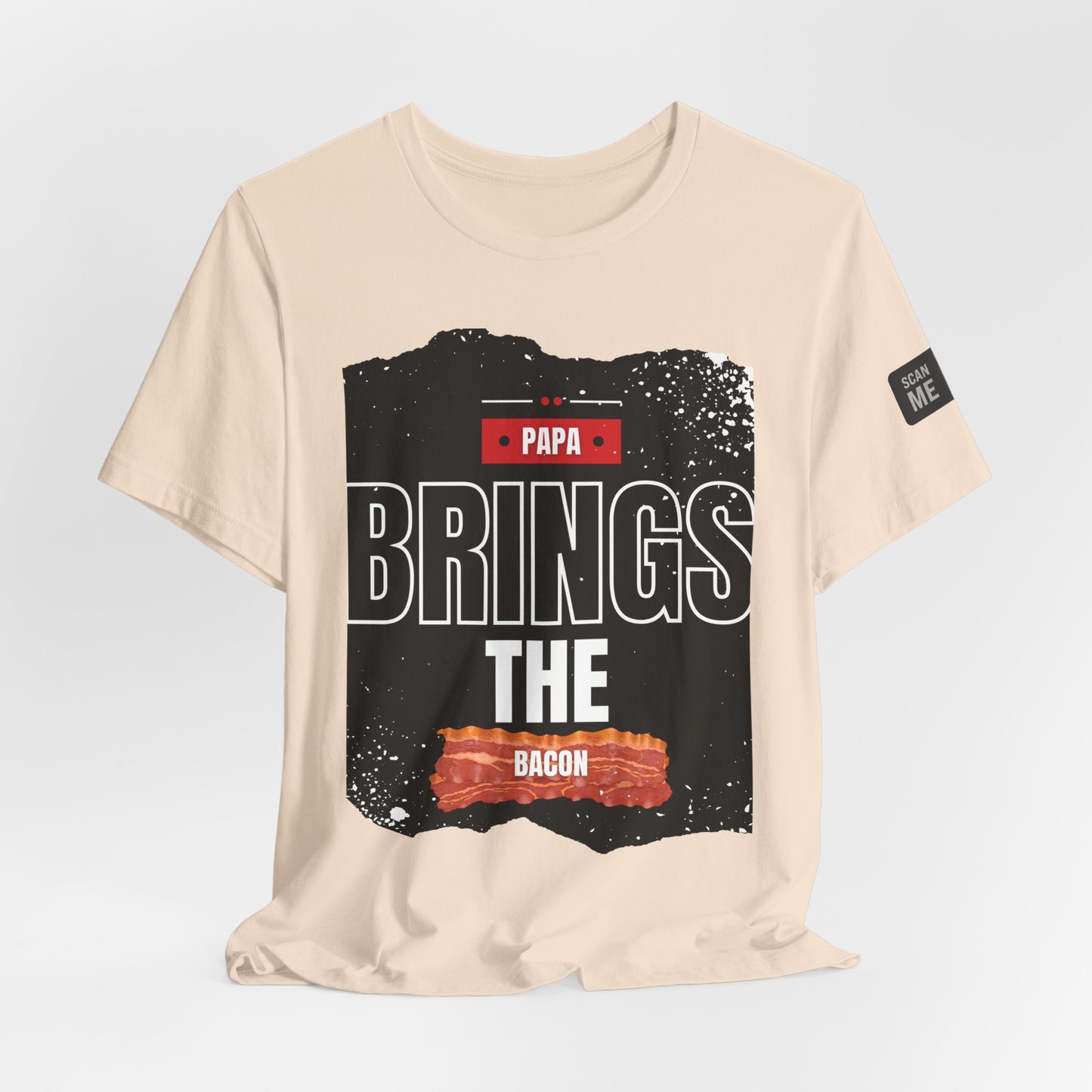 Funny Dad Joke Short Sleeve Tee, Papa Brings the Bacon