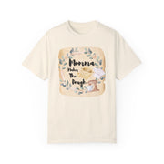 Unisex garment-dyed T-shirt with "Mom's Kitchen" design for baking enthusiasts.