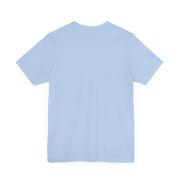 Light blue unisex jersey short sleeve t-shirt, breathable and lightweight, ideal for F.I.R.E. Movement enthusiasts.
