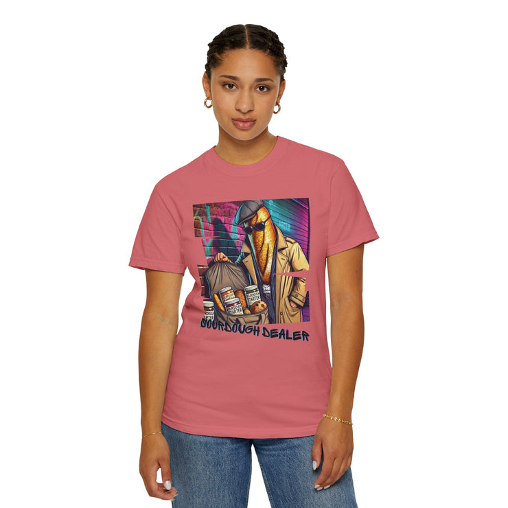Sourdough Dealer T-Shirt with vibrant print, unisex design, and casual style.