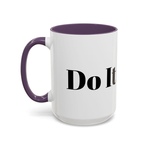 Motivational Accent Coffee Mug with "Do It Today" message, purple interior and handle, perfect for home or office.