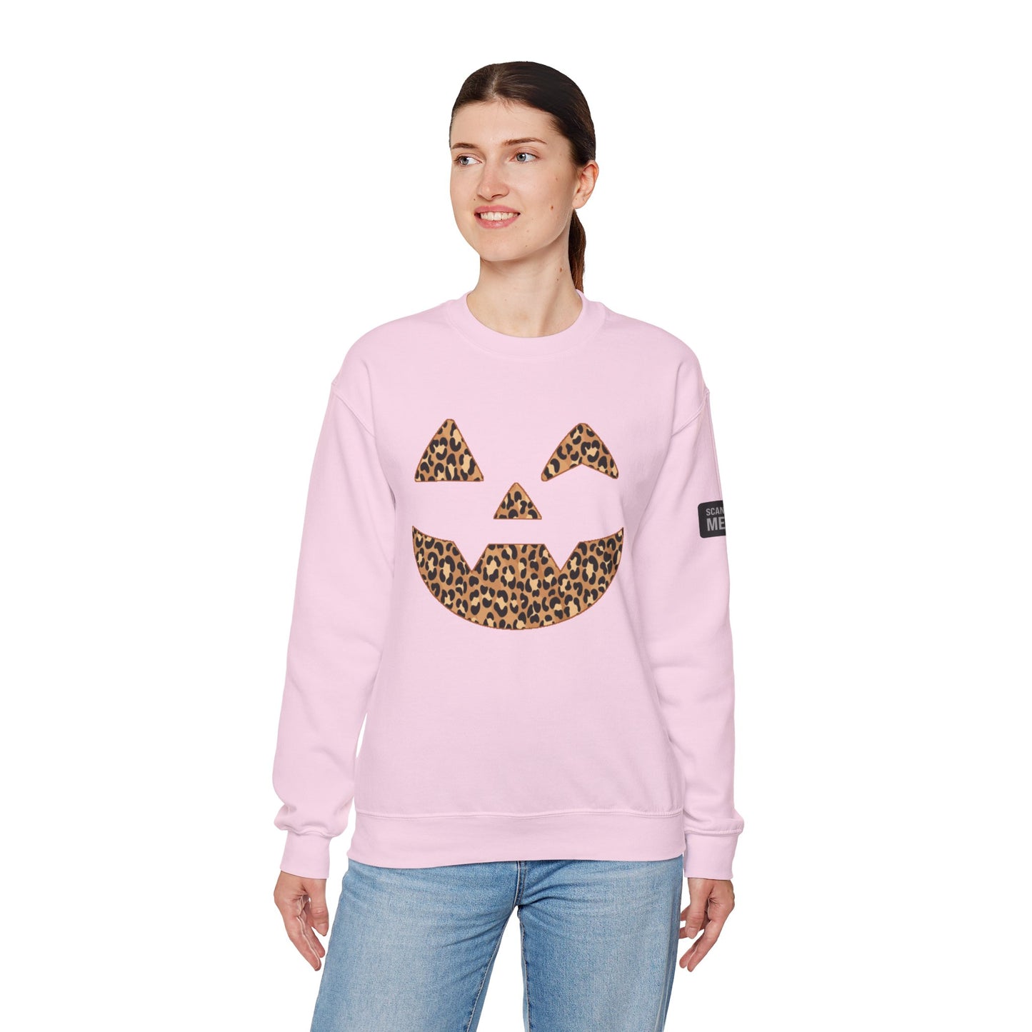 Leopard Print Jack-O'-Lantern Sweatshirt