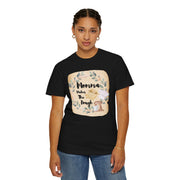 Unisex garment-dyed T-shirt with "Momma Makes the Dough" design, perfect gift for baking lovers.