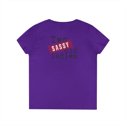 Sassy Ladies' V-Neck T-Shirt, Funny Tee, Gifts for Friends, Birthday Shirt, Retro Vibe, Mother's Day Gift