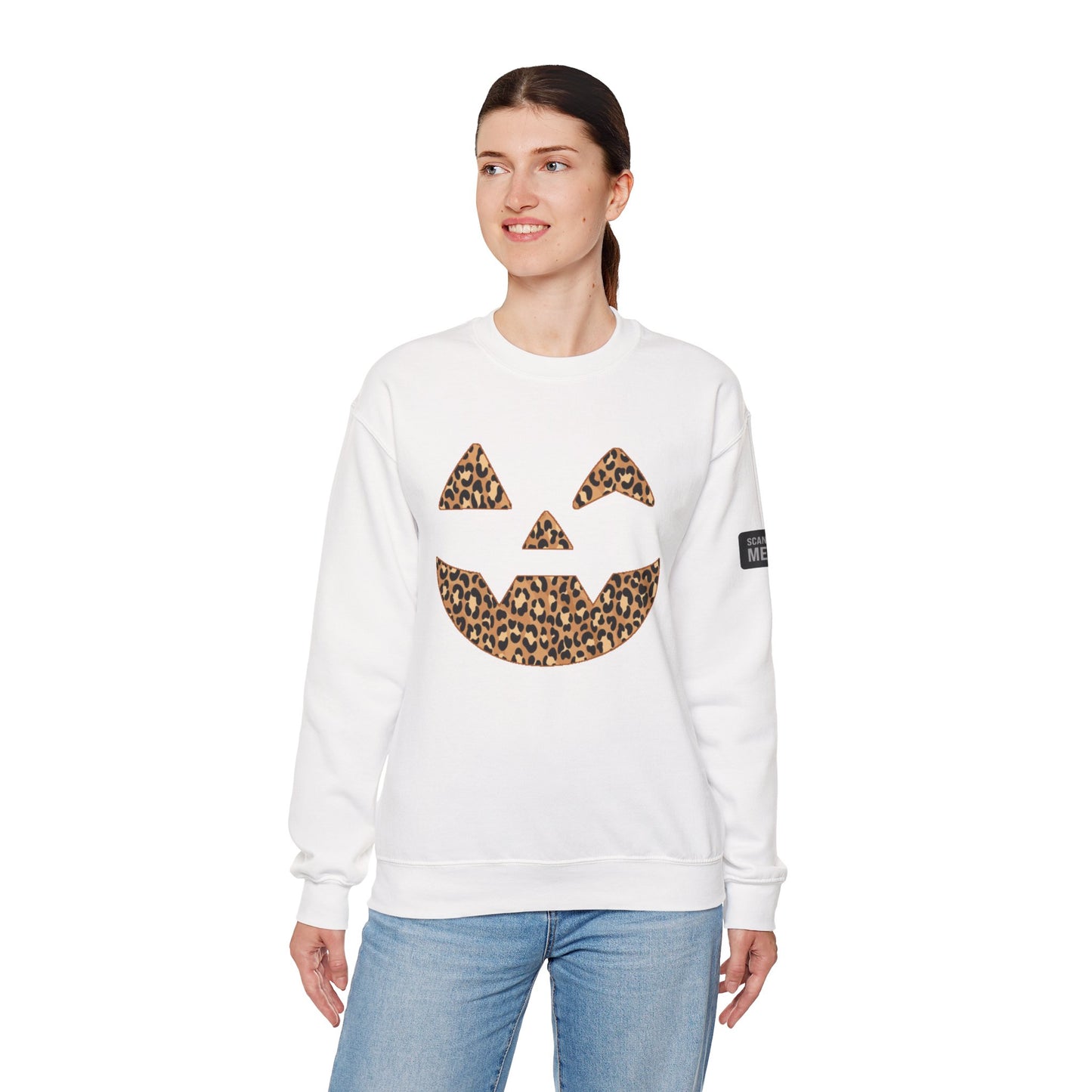 Leopard Print Jack-O'-Lantern Sweatshirt