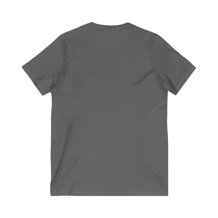 Gray unisex V-neck tee for baking enthusiasts, ideal for casual wear.