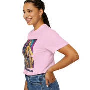 Unisex Sourdough Dealer T-Shirt in pink with vibrant graphic design, perfect for art lovers and hipsters.