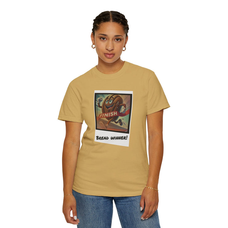 Unisex Bread Winner T-Shirt with vibrant graphic on garment-dyed, soft US cotton.