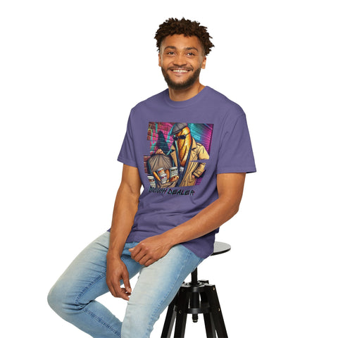 Vibrant Sourdough Dealer T-Shirt with artistic design, styled for casual elegance.