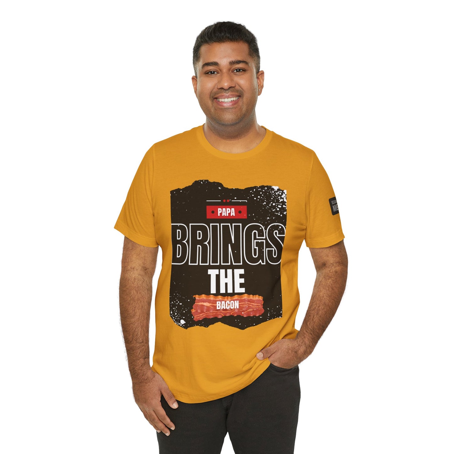 Funny Dad Joke Short Sleeve Tee, Papa Brings the Bacon