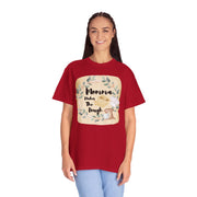 Mom's Kitchen unisex garment-dyed T-shirt with baking-themed design.