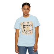 Unisex garment-dyed T-shirt with baking-themed design, ideal gift for culinary enthusiasts.