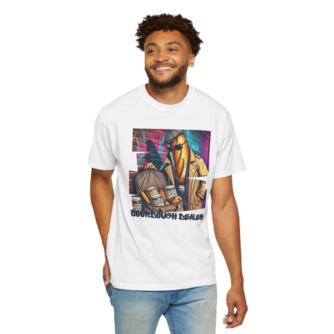 Sourdough Dealer T-Shirt with colorful graphic design, casual unisex style, available in sizes S to 4XL.