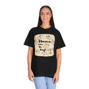 Unisex garment-dyed T-shirt with "Mom's Kitchen" design, ideal gift for baking enthusiasts.