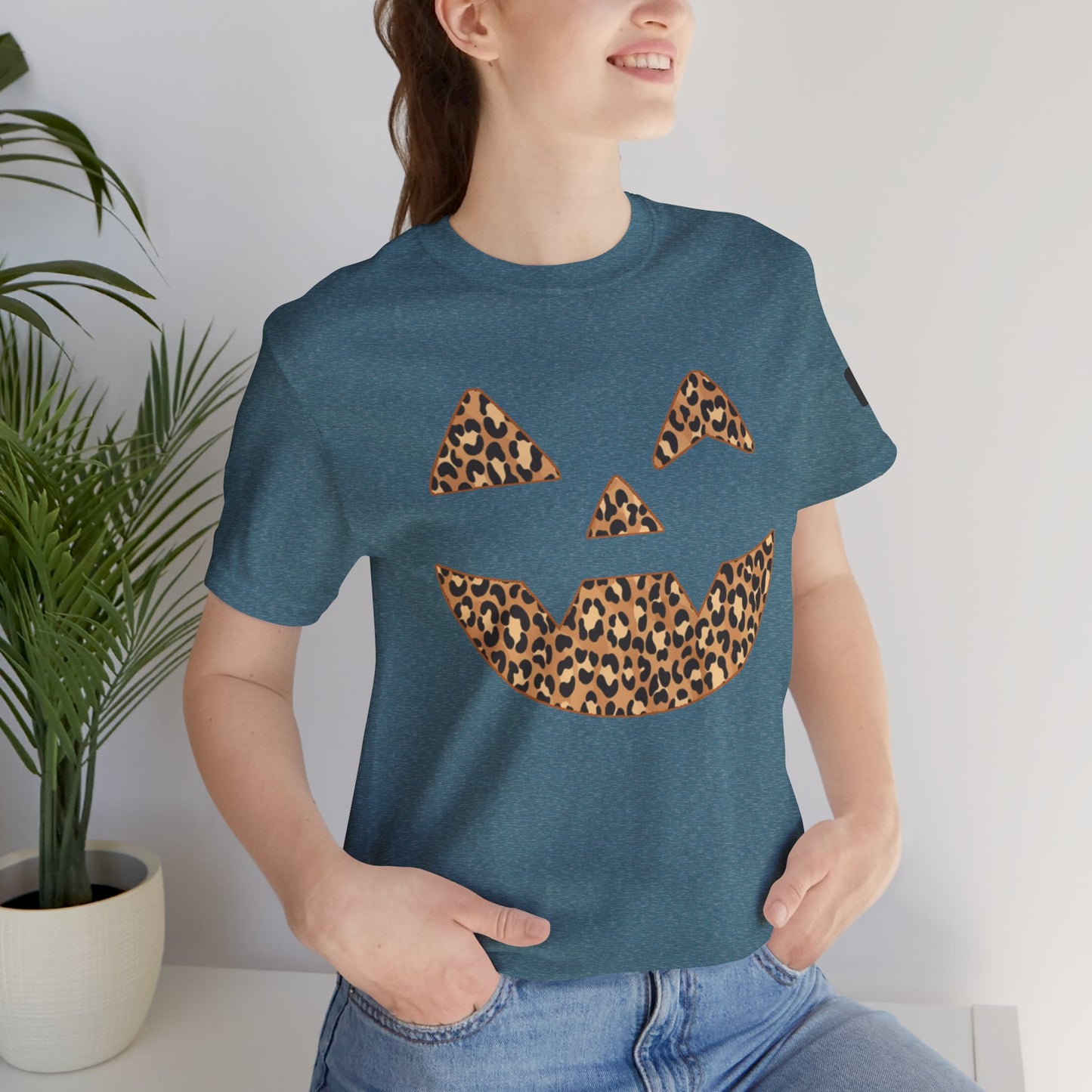 Leopard Print Jac O'Lantern Halloween Tee