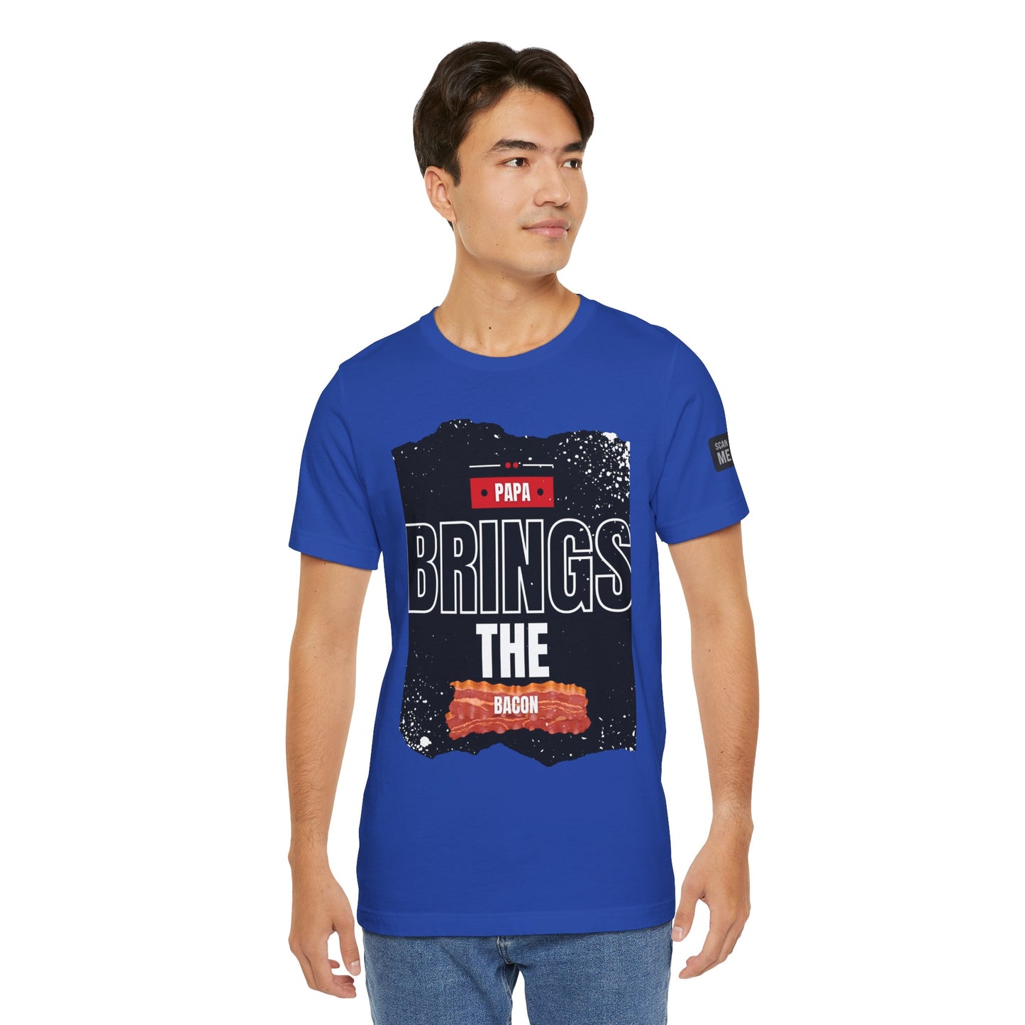 Funny Dad Joke Short Sleeve Tee, Papa Brings the Bacon