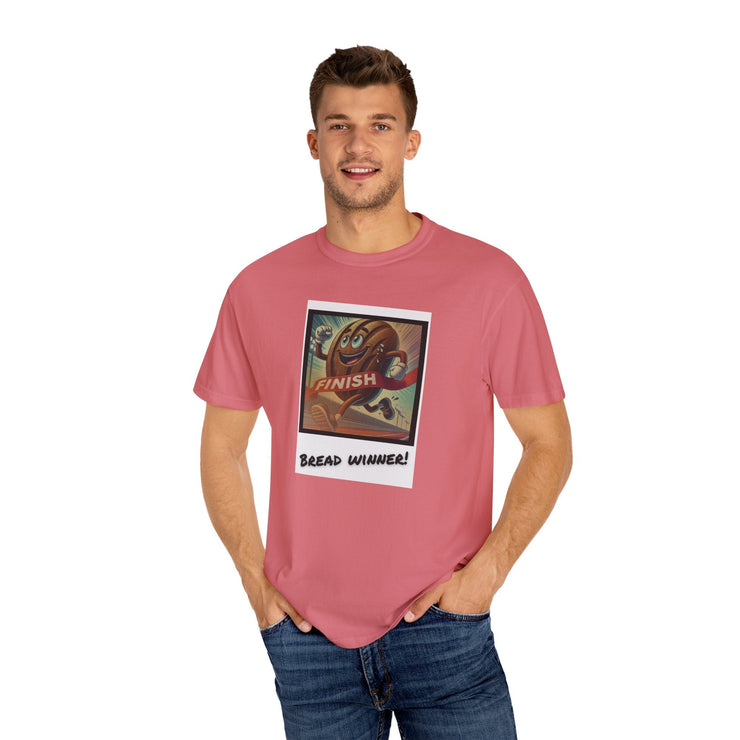 Unisex Bread Winner T-Shirt in pink showcasing a unique graphic design, for casual wear and personal expression.