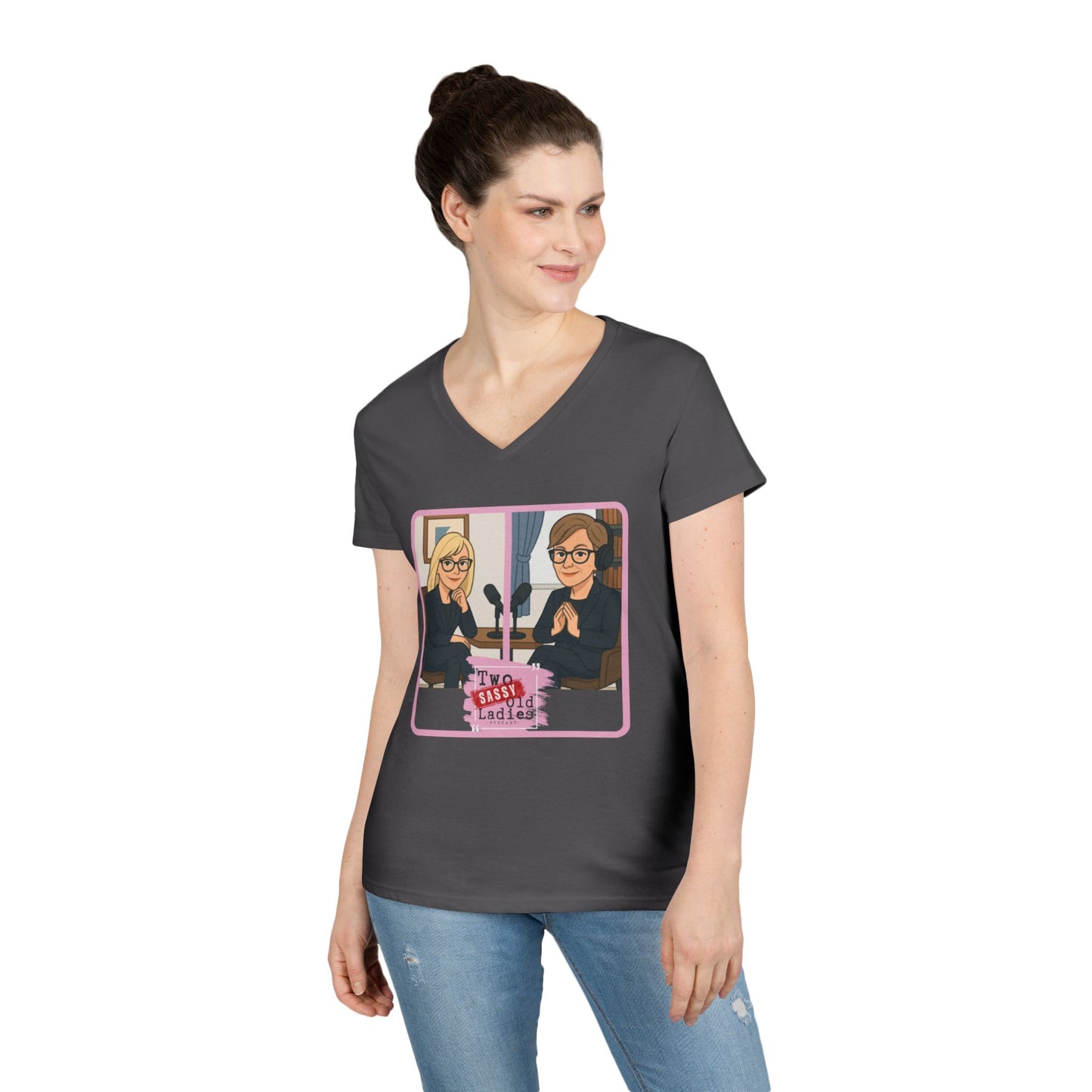 Sassy Ladies' V-Neck T-Shirt, Funny Tee, Gifts for Friends, Birthday Shirt, Retro Vibe, Mother's Day Gift