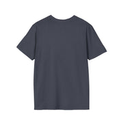 Unisex Softstyle T-Shirt in navy blue, back view, showcasing classic fit and crew neckline for versatile styling.