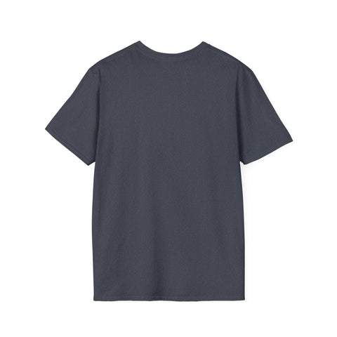 Unisex Softstyle T-Shirt in navy blue, back view, showcasing classic fit and crew neckline for versatile styling.